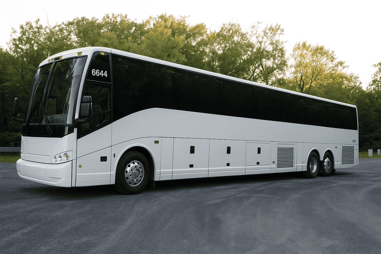 exterior of Bus Rental Company Augusta coach bus