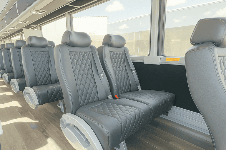 interior of Bus Rental Company Augusta charter bus