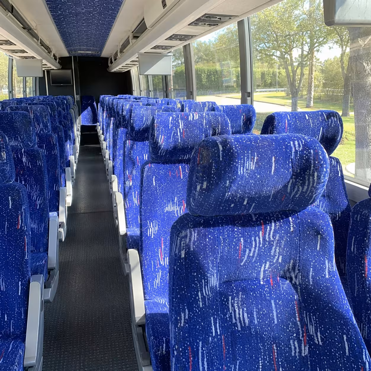 56 passenger charter bus inside